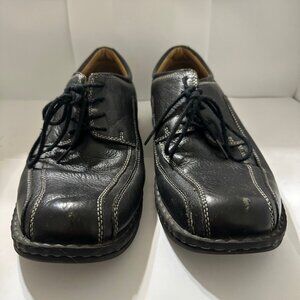 DOCKERS Shoes Mens 11 M Black Leather Trustee Oxford Lace-Up 90--29024
